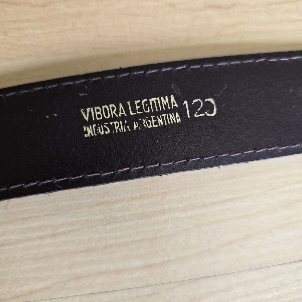 Vintage Cognac Brown Snakeskin Belt with Ornate Silver Oval Buckle Western Boho - Picture 14 of 15